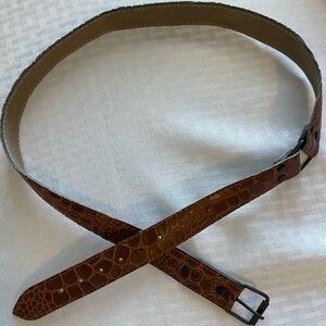 Brown Crocodile Pattern Womens Belt